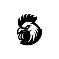 Chicken rooster mascot logo silhouette version vector