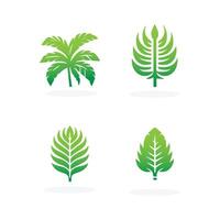 Set of Green Leaf Icon Vector Illustrations. Landscape design, garden, Plant, nature and ecology vector logo. Ecology Happy life Logotype concept icon. Vector illustration, Graphic Design Free Vector