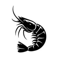 Shrimp sea Caridea animal engraving vector illustration. Scratch board style imitation. Black and white hand drawn image.