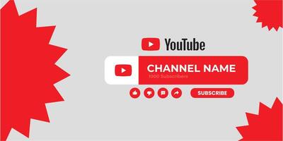 Youtube Channel Cover Wireframe. Youtube Banner For Design Your Channel. Youtube Channel Name Lower Third vector