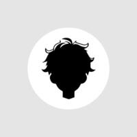 silhouette illustration of a boy in anime style vector