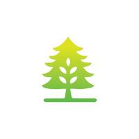 Tree icon concept of a stylized tree with leaves,  vector illustration