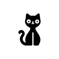 Vector isolated cat silhouette, logo, print, decorative sticker