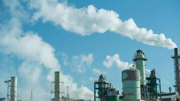 Towers and steam outlets of an industrial plant 4K Background video