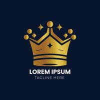 Golden Crown With Gradient Mesh, Vector Illustration