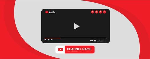 Youtube Channel Cover Wireframe. Youtube Banner For Design Your Channel. Youtube Channel Name Lower Third vector