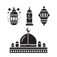 mosque silhouette vector Ramadhan kareem