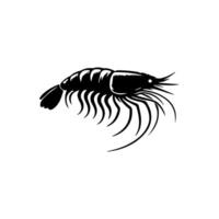 Shrimp sea Caridea animal engraving vector illustration. Scratch board style imitation. Black and white hand drawn image.
