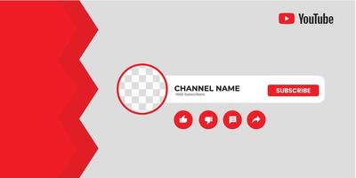 Youtube Channel Cover Wireframe. Youtube Banner For Design Your Channel. Youtube Channel Name Lower Third vector