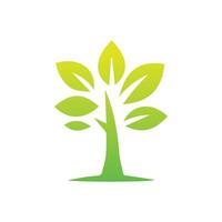 Tree icon concept of a stylized tree with leaves,  vector illustration