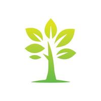 Tree icon concept of a stylized tree with leaves,  vector illustration