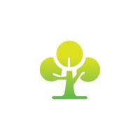 Tree icon concept of a stylized tree with leaves,  vector illustration