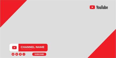 Youtube Channel Cover Wireframe. Youtube Banner For Design Your Channel. Youtube Channel Name Lower Third vector