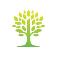 Tree icon concept of a stylized tree with leaves,  vector illustration