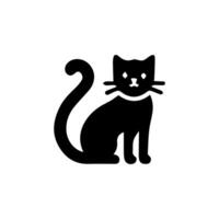 silueta de gato aislada vectorial, logotipo, impresión, adhesivo decorativo vector