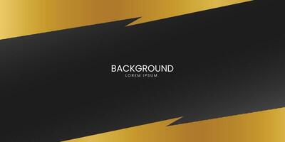 Black premium background with luxury dark golden geometric elements. Rich background for poster, banner, flyer etc. Vector EPS