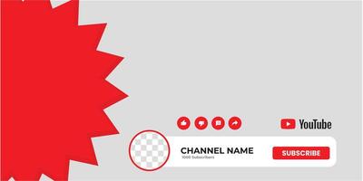 Youtube Channel Cover Wireframe. Youtube Banner For Design Your Channel. Youtube Channel Name Lower Third vector