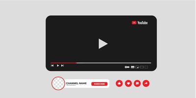 Youtube Channel Cover Wireframe. Youtube Banner For Design Your Channel. Youtube Channel Name Lower Third vector