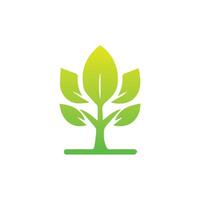 Tree icon concept of a stylized tree with leaves,  vector illustration