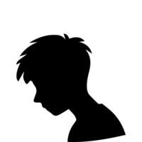 Silhouette of Very sad man alone on white background, Depressed young man vector