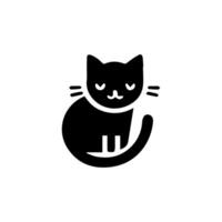 silueta de gato aislada vectorial, logotipo, impresión, adhesivo decorativo vector