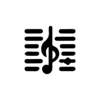 Music notes, song, melody or tune flat vector icon for musical