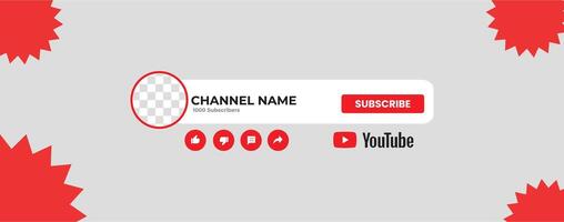 Youtube Channel Cover Wireframe. Youtube Banner For Design Your Channel. Youtube Channel Name Lower Third vector