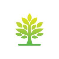 Tree icon concept of a stylized tree with leaves,  vector illustration