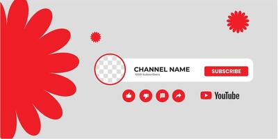 Youtube Channel Cover Wireframe. Youtube Banner For Design Your Channel. Youtube Channel Name Lower Third vector