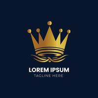 Golden Crown With Gradient Mesh, Vector Illustration