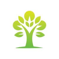 Tree icon concept of a stylized tree with leaves,  vector illustration