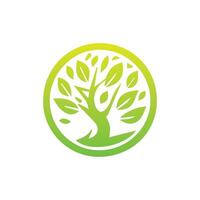 Tree icon concept of a stylized tree with leaves,  vector illustration