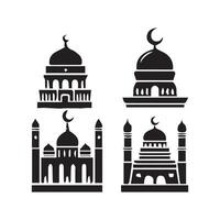 emblems for islamic holy holiday Ramadan. Ramadan Kareem calligraphy. Ramadan traditions. Ramadan greeting. Best badges set for your design. Easy for edit and use. vector