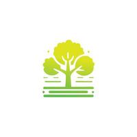 Tree icon concept of a stylized tree with leaves,  vector illustration