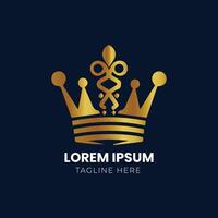 Golden Crown With Gradient Mesh, Vector Illustration