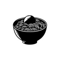 ramen fideos. vector ilustración para mascota logo o pegatinaasiática japonés tradicional comida cocina. acortar arte, menú, póster, imprimir, bandera