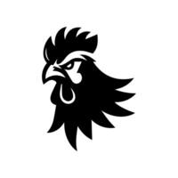 Chicken rooster mascot logo silhouette version vector