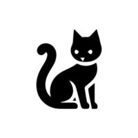 silueta de gato aislada vectorial, logotipo, impresión, adhesivo decorativo vector