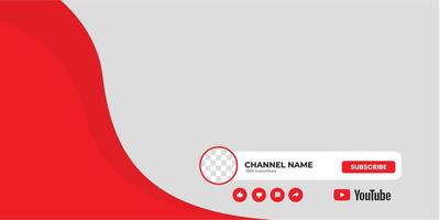 Youtube Channel Cover Wireframe. Youtube Banner For Design Your Channel. Youtube Channel Name Lower Third vector