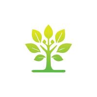 Tree icon concept of a stylized tree with leaves,  vector illustration