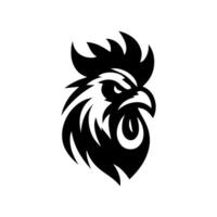 Chicken rooster mascot logo silhouette version vector