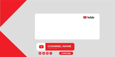 Youtube Channel Cover Wireframe. Youtube Banner For Design Your Channel. Youtube Channel Name Lower Third vector