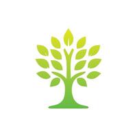 Tree icon concept of a stylized tree with leaves,  vector illustration