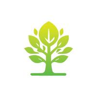 Tree icon concept of a stylized tree with leaves,  vector illustration