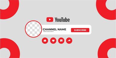 Youtube Channel Cover Wireframe. Youtube Banner For Design Your Channel. Youtube Channel Name Lower Third vector