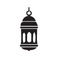 Ramadan Lantern Symbol Monochrome Background Vector Illustration