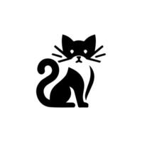 Vector isolated cat silhouette, logo, print, decorative sticker