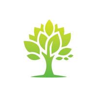 Tree icon concept of a stylized tree with leaves,  vector illustration