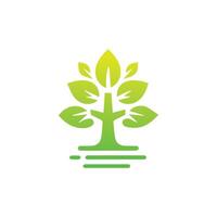 Tree icon concept of a stylized tree with leaves,  vector illustration