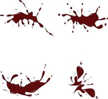 Set of Chocolate Splash. Melting Chocolate On White Background vector